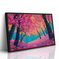 Cherry Blossoms Dance In Turquoise Light