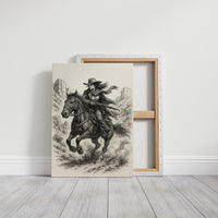 Grit & Dust – Cowgirl Outlaw Western Sketch Print
