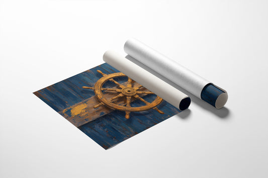 Captain's Helm Against Azure Tides