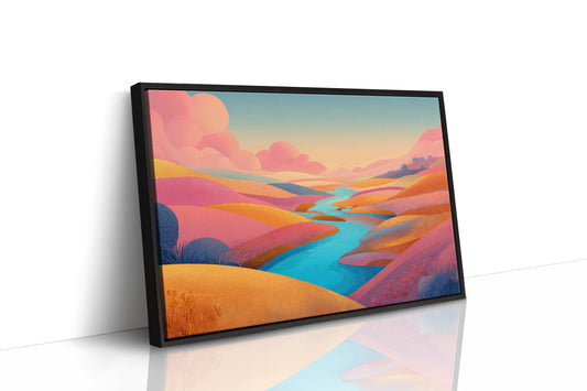 Turquoise River Cuts Through Sunset