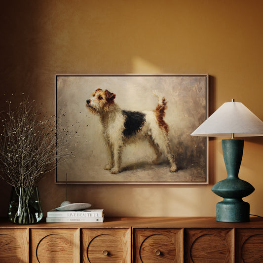 Noble Fox Terrier Stands Alert