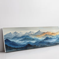 Misty Blue Mountain Range Landscape