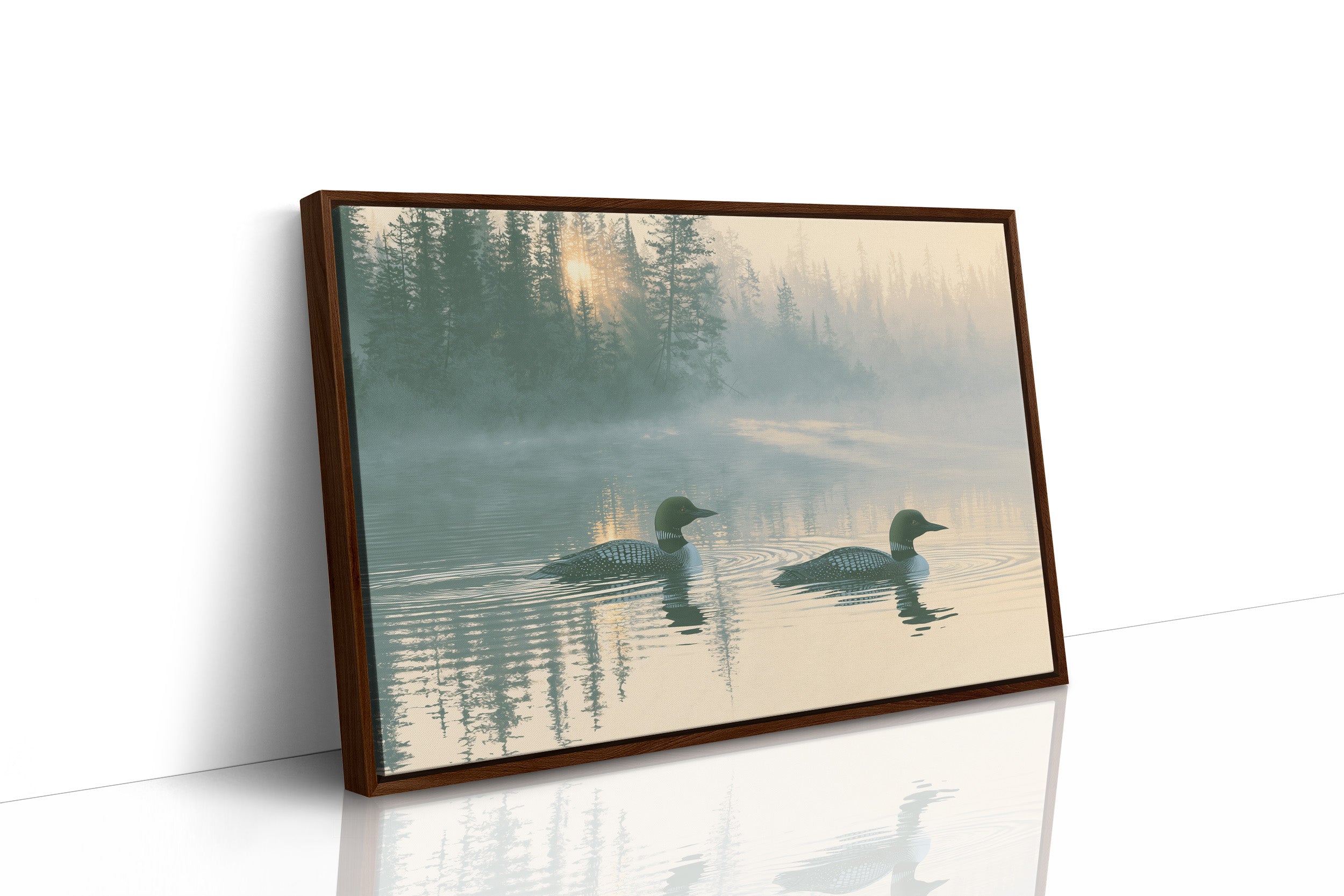 Loons, Misty Dawn Ripples