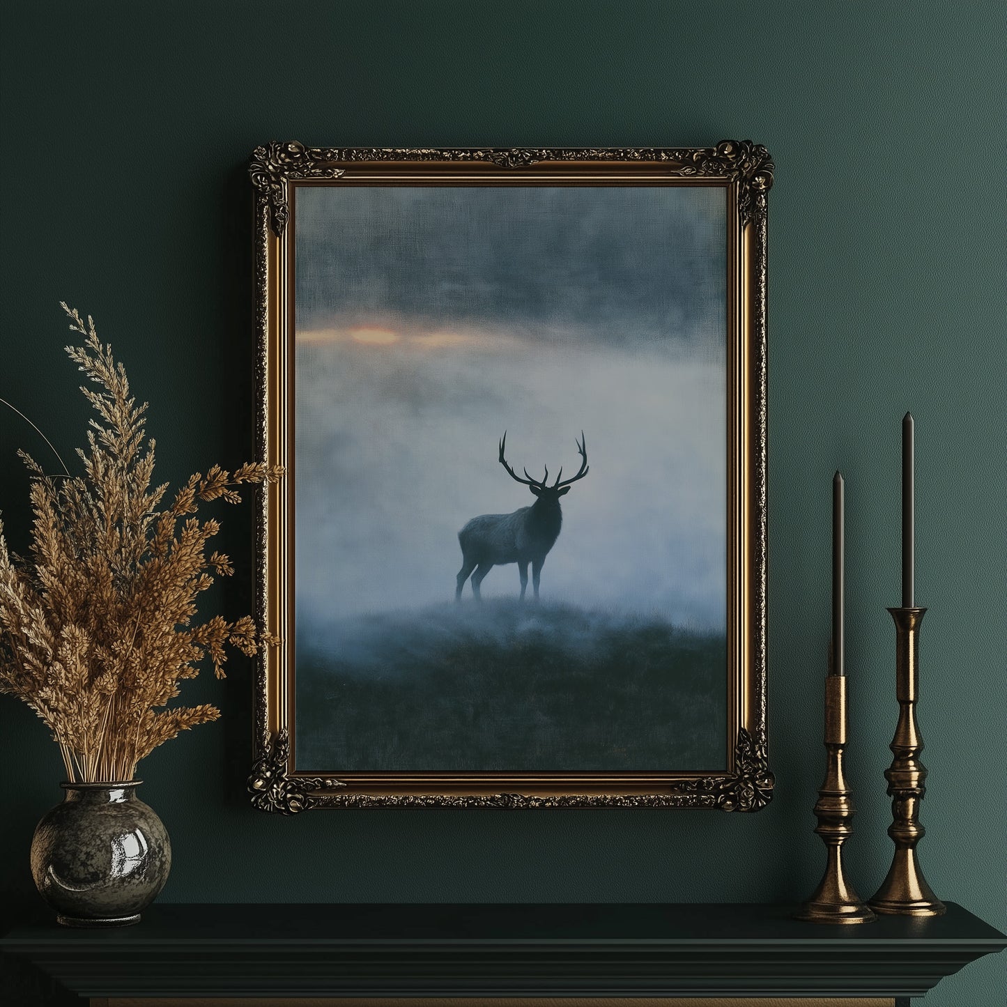 Elk on the Misty Ridge