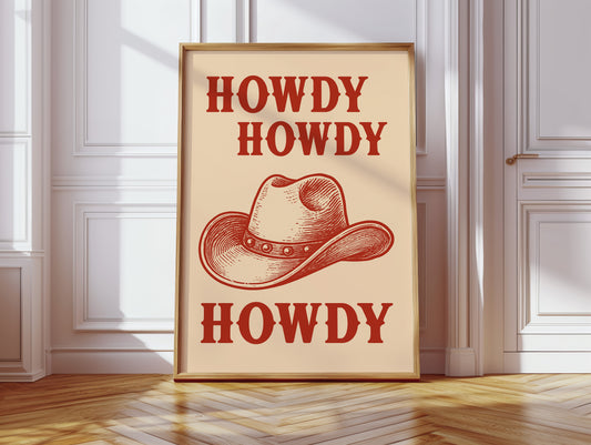 Howdy Howdy Western Hat Print