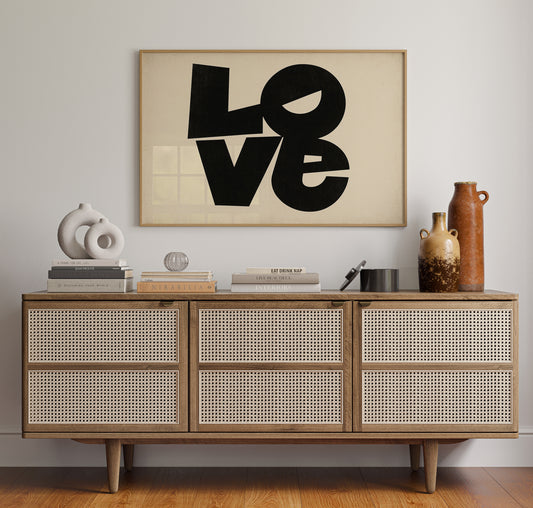 LOVE Modern Block Typography Print