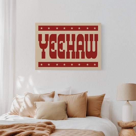 Yeehaw Western Print in Bold Red