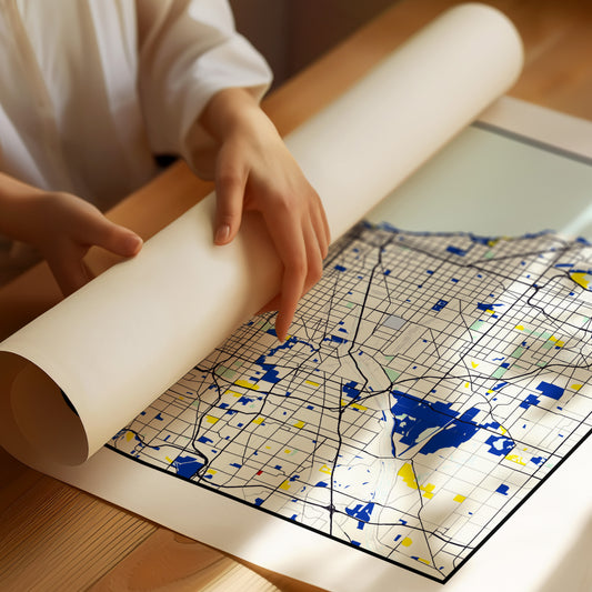 Chicago, Mapped in Navy & Gold