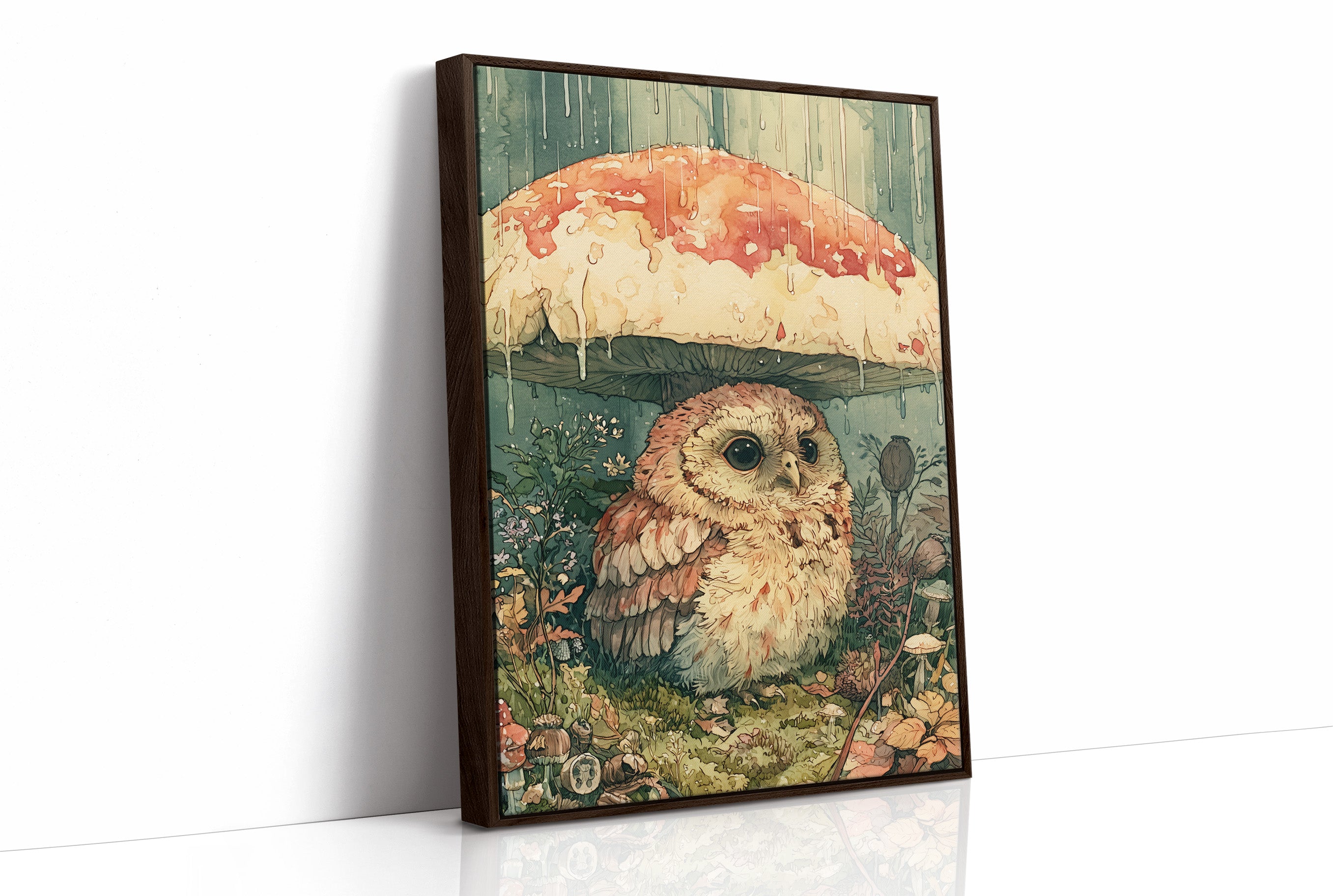 Sheltering Owl Beneath the Toadstool