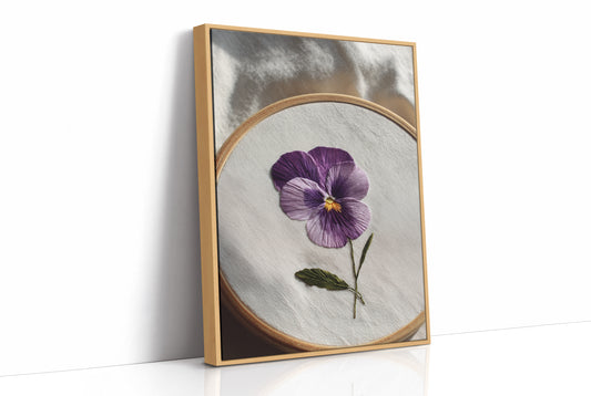 A Pansy Stitched with Care