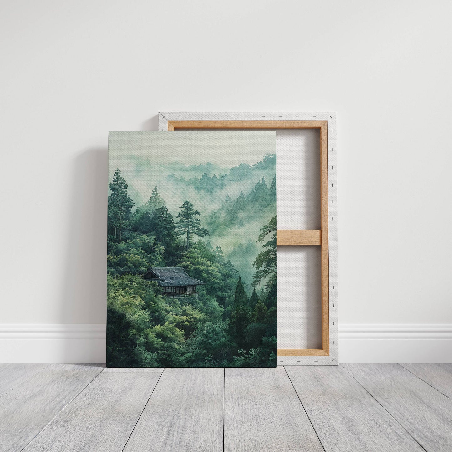 Mountain Temple Rests In Emerald Mist