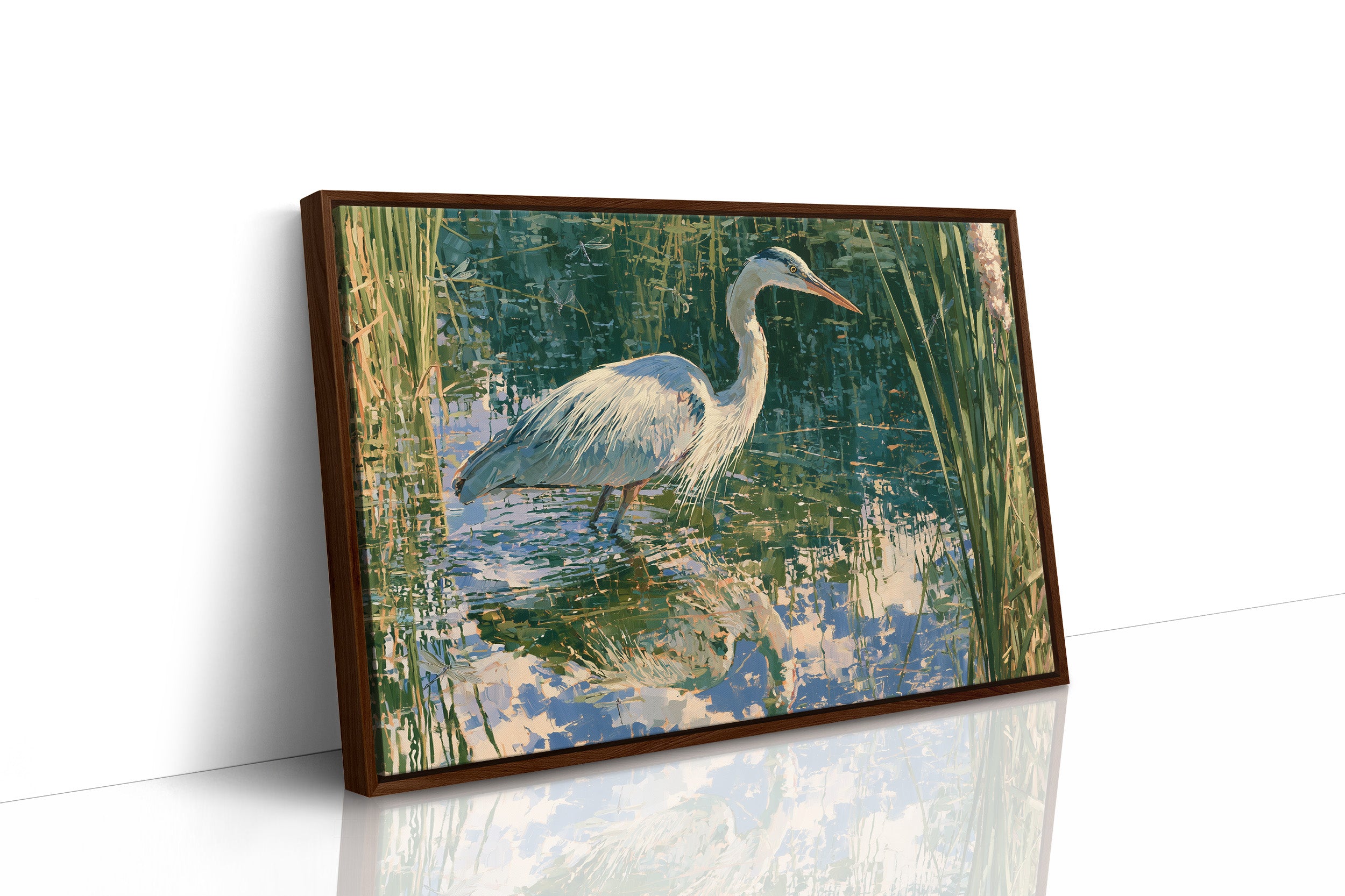 Heron, Marsh Reeds
