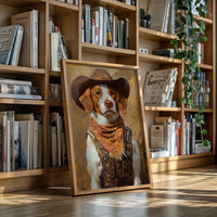 Brittany Spaniel Cowboy in Sunset Bandana