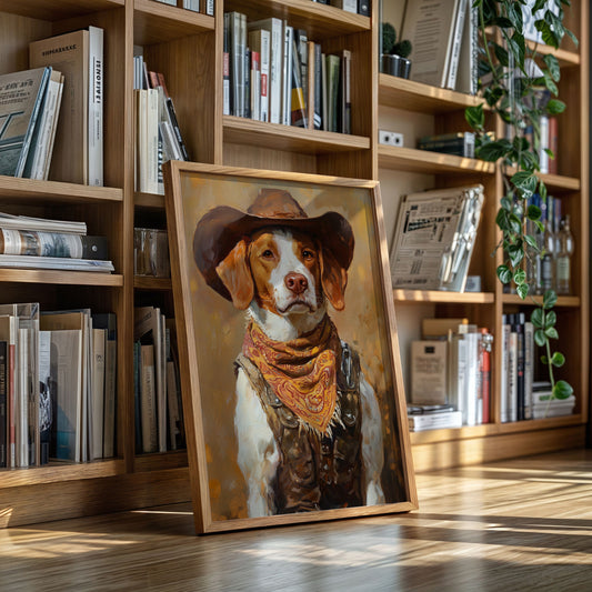Brittany Spaniel Cowboy in Sunset Bandana