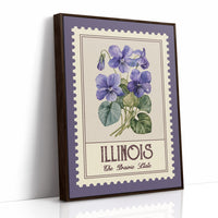 Illinois Violet Watercolor Stamp
