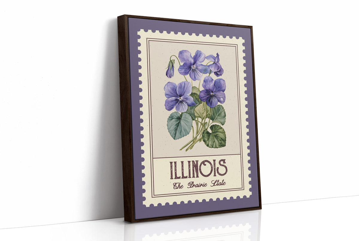 Illinois Violet Watercolor Stamp