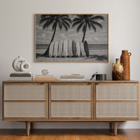 Surfboards and Palms in Paradise