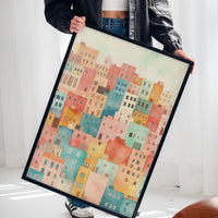Stacked City Dreams Watercolor Print