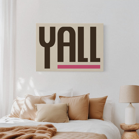 Y’all Typography Print with Pink Underline