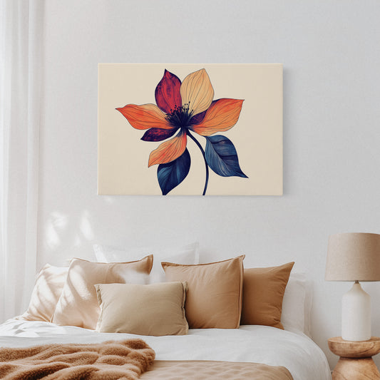 Coral Petals Meet Midnight Blue