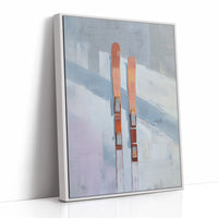 Alpine Duet: Copper Skis at Rest