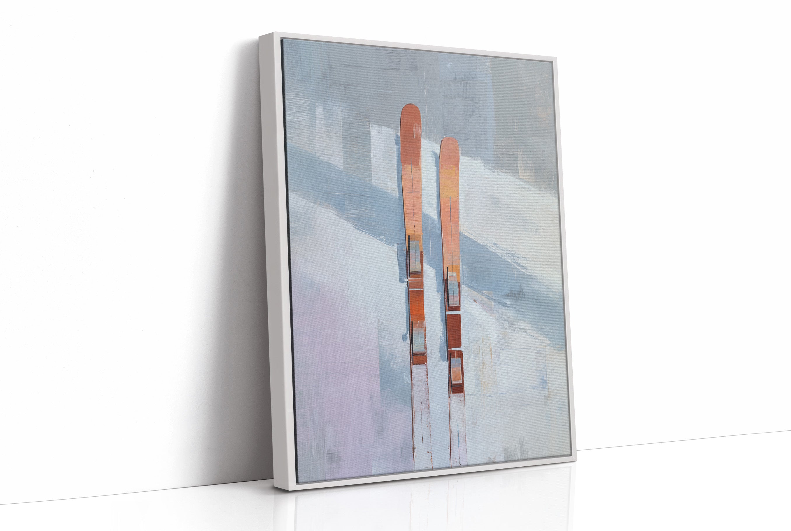 Alpine Duet: Copper Skis at Rest