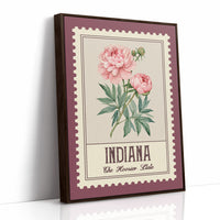 Indiana Peony Watercolor Stamp