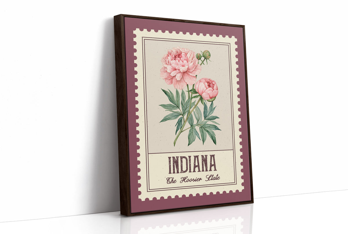 Indiana Peony Watercolor Stamp