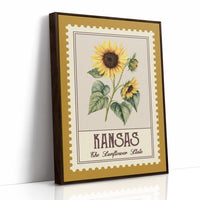 Kansas Sunflower Watercolor Stamp
