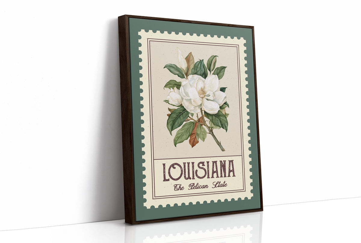 Louisiana Magnolia Watercolor Stamp