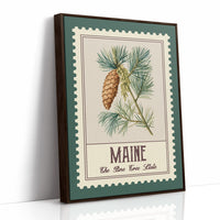 Maine White Pine Cone Watercolor Stamp