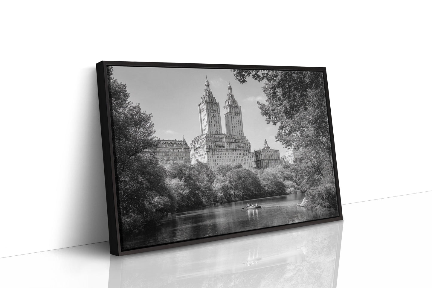 Twin Towers Above Central Park Lake