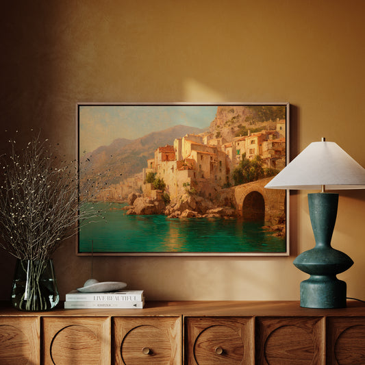 Mediterranean Cliffs Hold Summer's Light