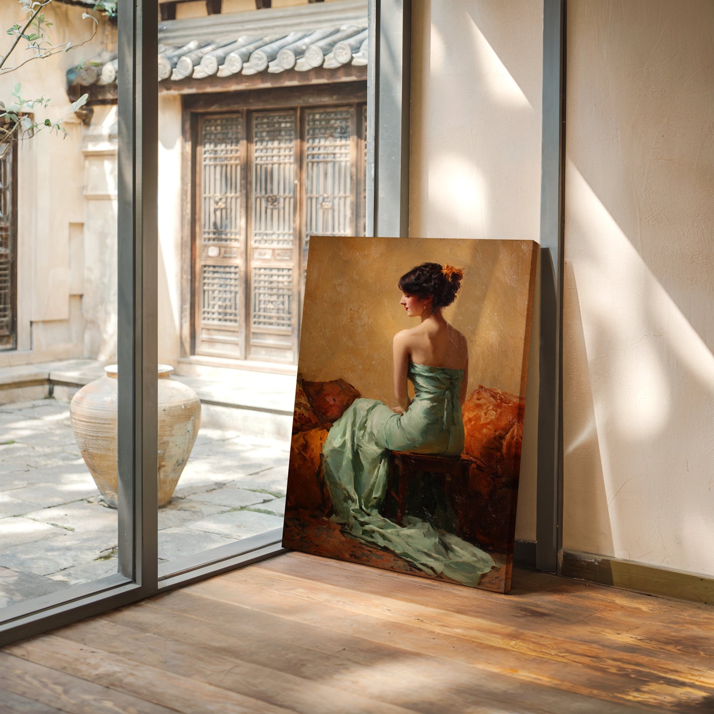 A Moment in Celadon Silk