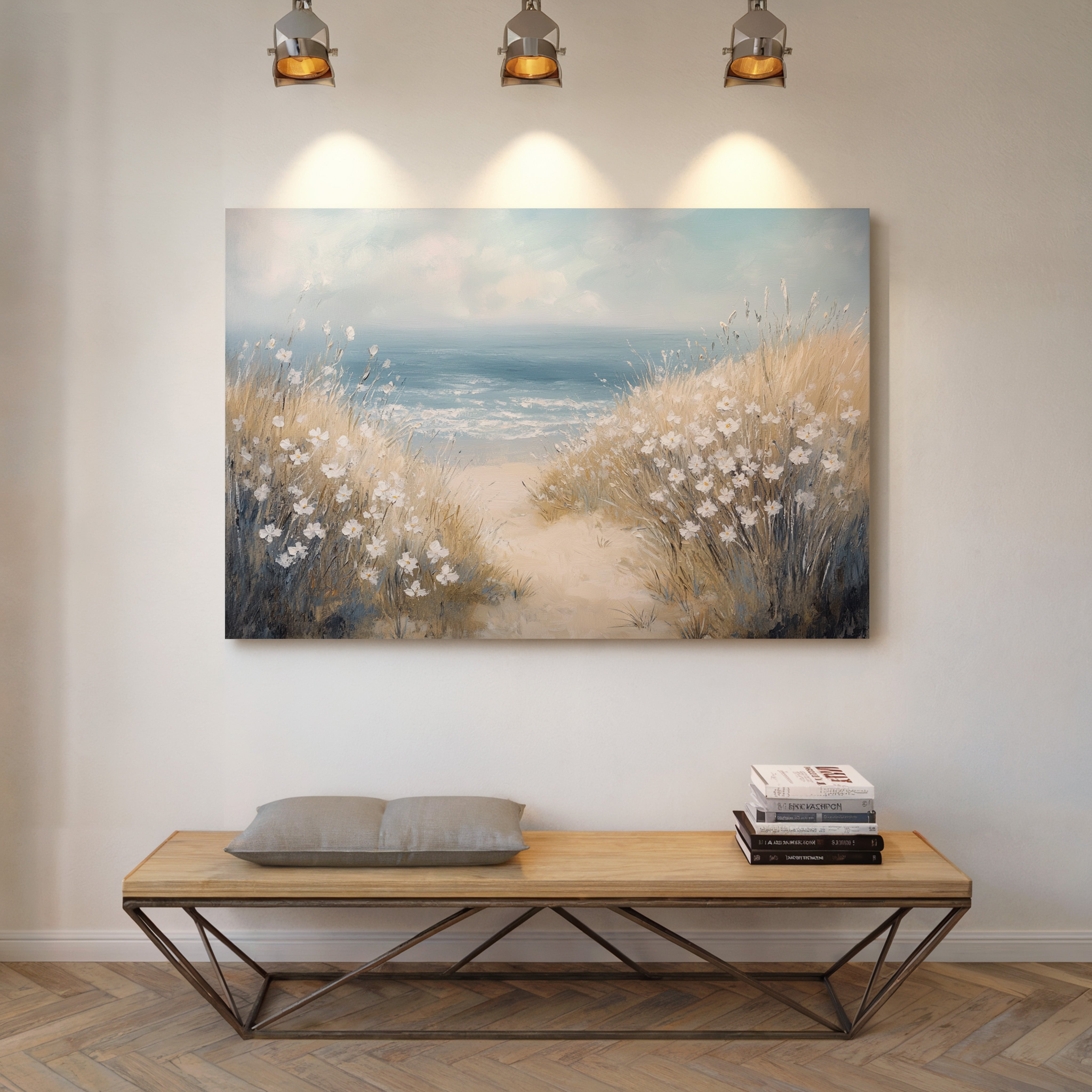 Coastal Daisies Dance Above Summer Waves