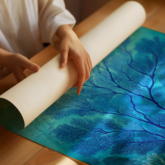 Cobalt Branches In Aqua Depths