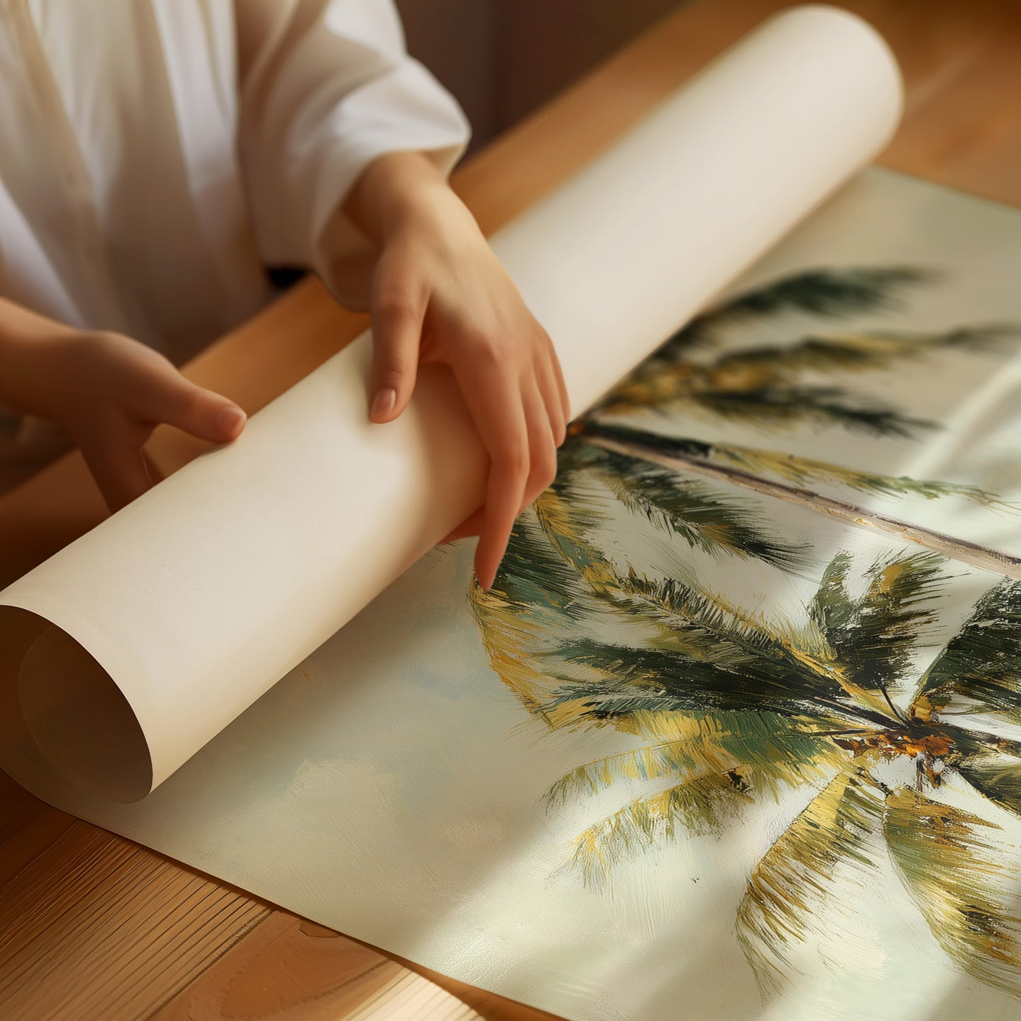 Coastal Whispers Against Mint Sky