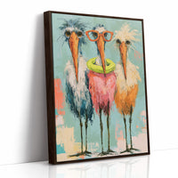 Nerdy Bird Trio: Storks in Sweaters and Specs