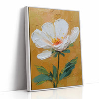 One White Bloom on Gold