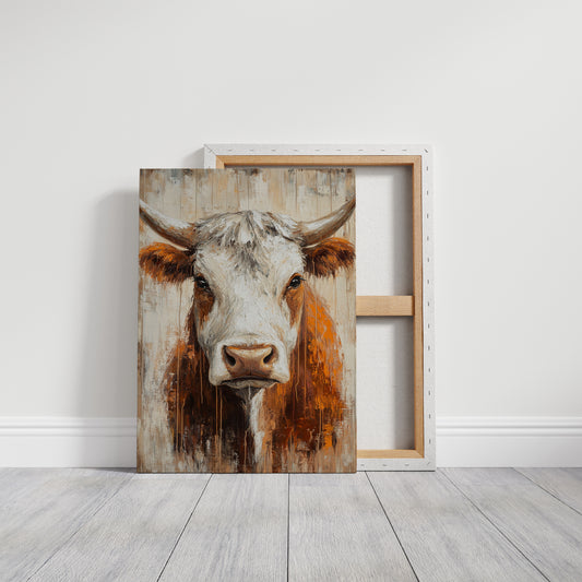 Sunset Longhorn on Weathered Wood