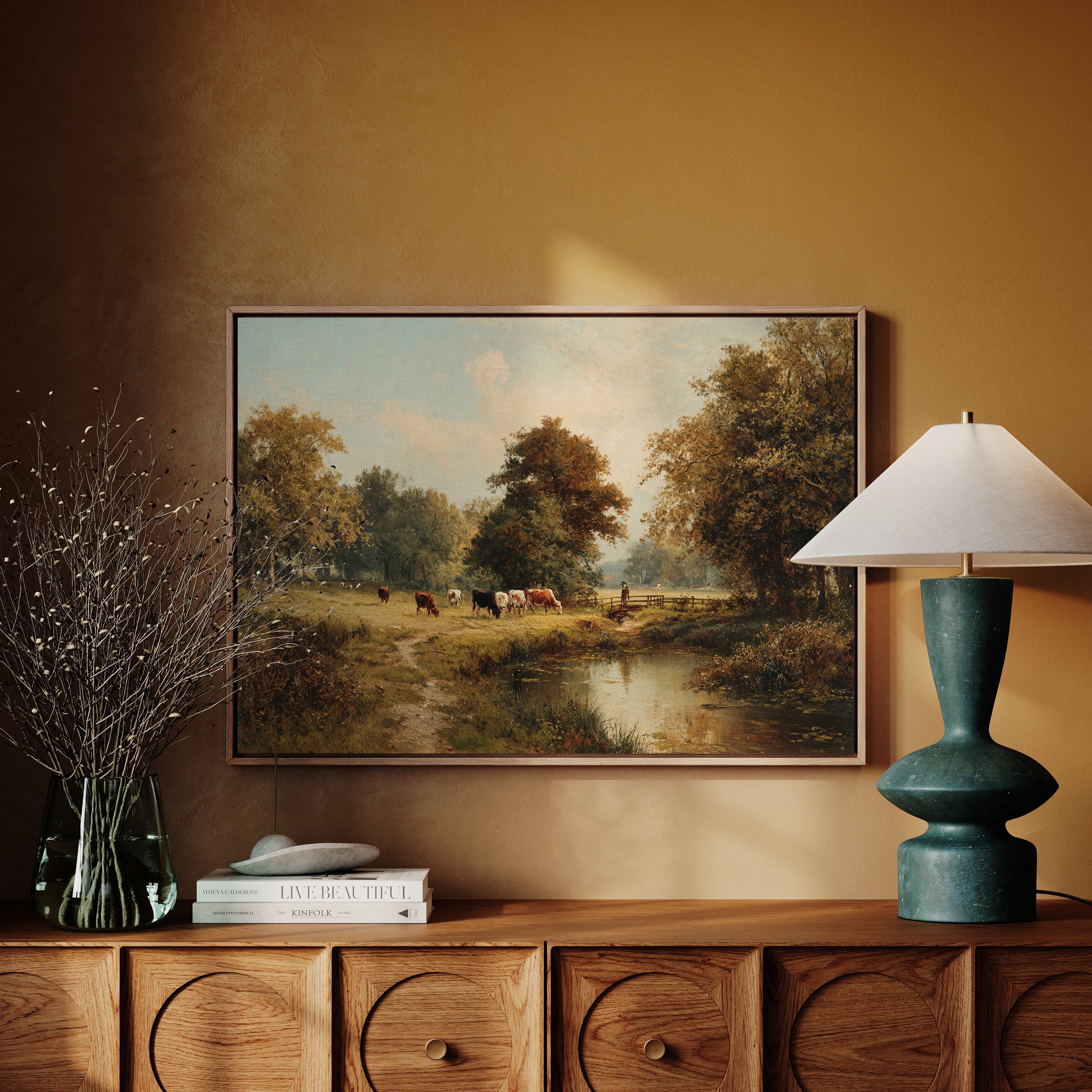 Autumn Cattle By The River's Edge