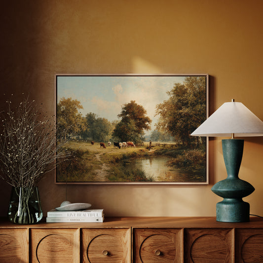 Autumn Cattle By The River's Edge
