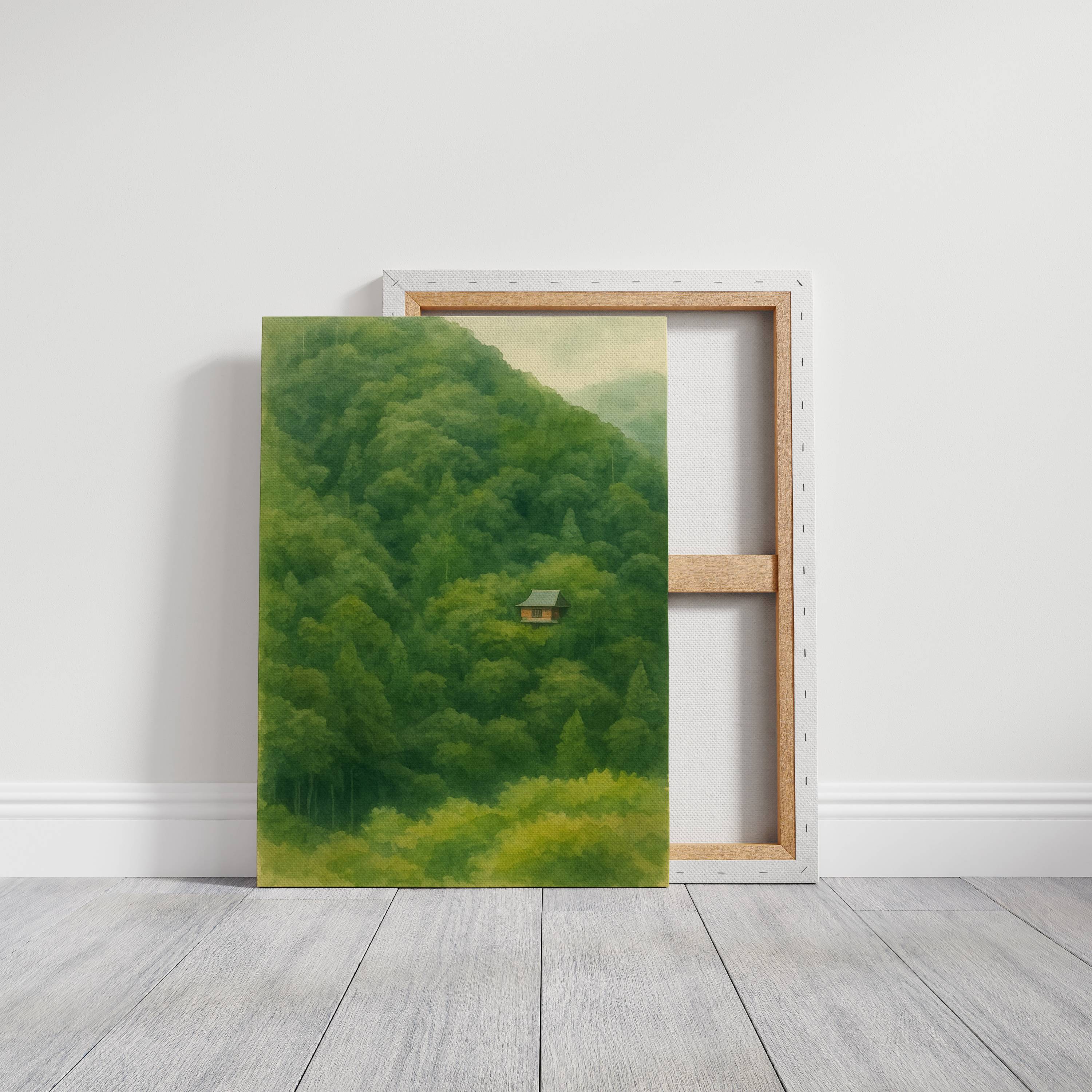 Solitary Temple Among Emerald Hills