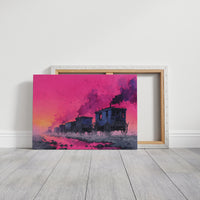 Wagon Train at Magenta Dusk