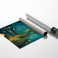 Lanterns Float Through Midnight Forest