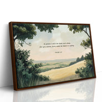 Peaceful Meadow with Psalm 4:8 Scripture