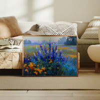 Delphiniums Dance With Golden Poppies