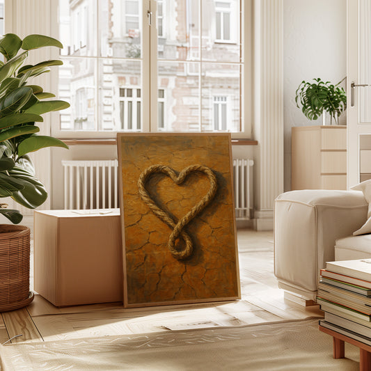 Lassoed Heart Western Rope Art