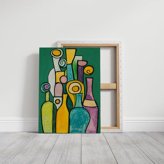 Bottles Dance In Emerald Light