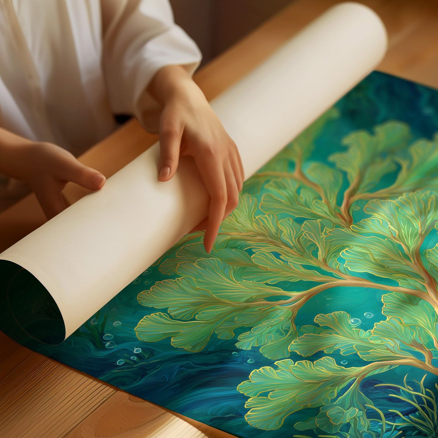 Seafoam Dances In Sunlit Depths